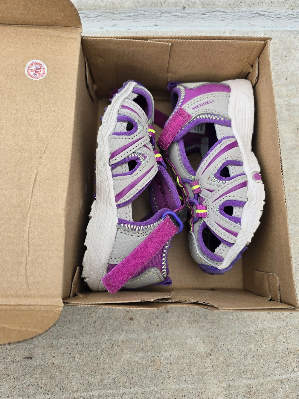 Brand NEW Merrell Kids Purple/Tan Hydro Water Sandal Merrell SZ 8 Little Kids